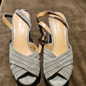 Coach Women's Sandals in Gray and Tan